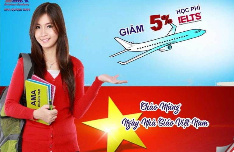 AMA giảm 5% học phí khóa học IELTS chào mừng ngày 20/11